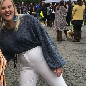 Cropped knit sweater